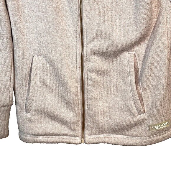 Calvin Klein Tech Fleece Jacket Pink M Pockets Athleisure Full Zip Quiet Luxury - Picture 6 of 12